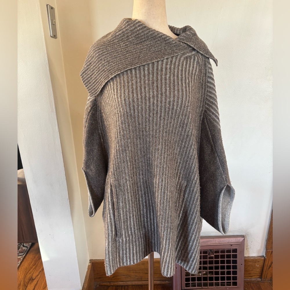 NSF Clothing Wool Cashmere brown Poncho Sweater